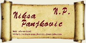 Nikša Panjković vizit kartica